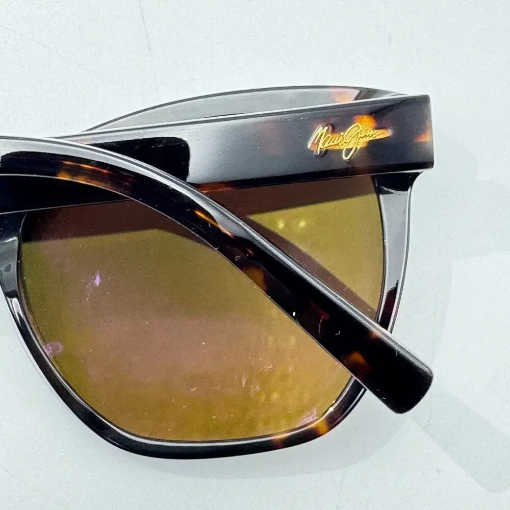 Maui Jim Sunglasses Alulu STG-BG MJ878-10 Dark Tortoise Cat Eye Bronze Polarized